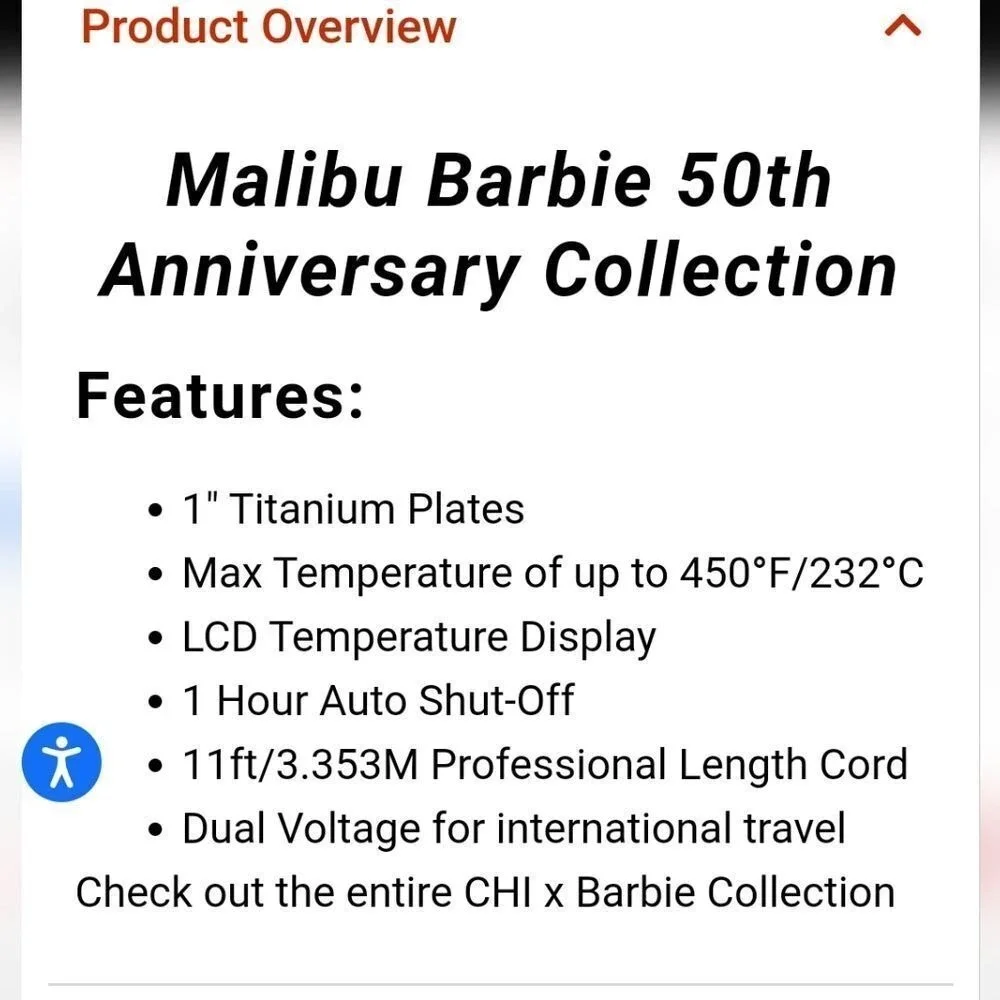 CHI X‎ Barbie Malibu Barbie 50th Anniversary 1